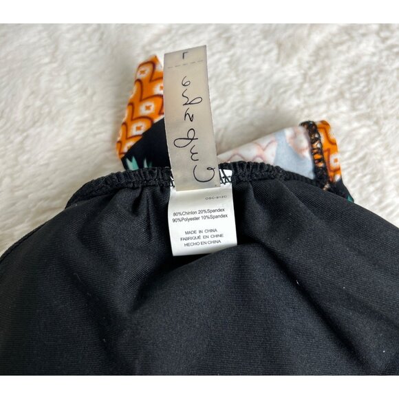 Cup She Pineapple Print Swim Top Size Large - Picture 8 of 9